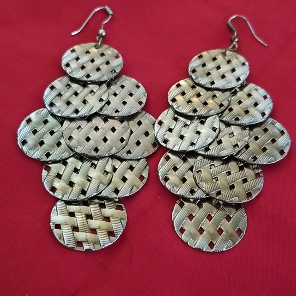 Antique Goldtone Disc Earrings